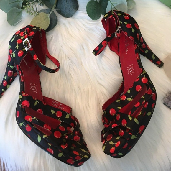 N.Y.L.A. Shoes - Quirky Cherry Sandal Heels
